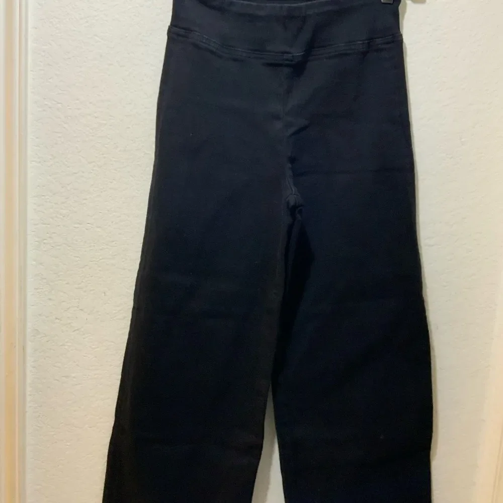 FRAME Jetset Wide Leg Super Stretch Wide Leg Size 1 Sheen Noir Jeans